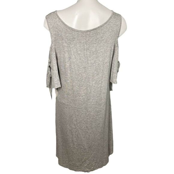 CoverStitched Heather Gray Cold Shoulder Soft A Line Dress sz Large NEW - Picture 3 of 10